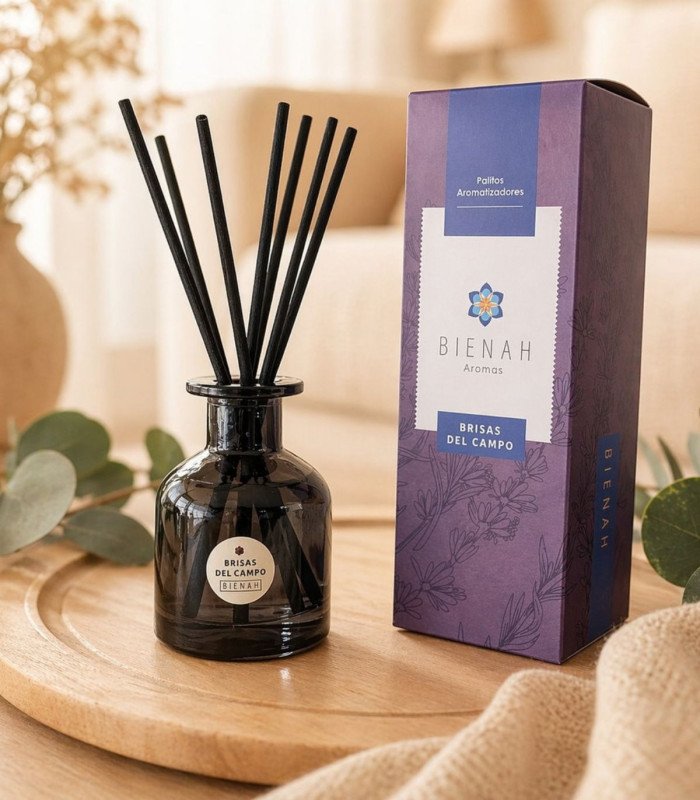 Palitos Aromatizadores | Frasco Negro - Palitos Negros | Bienah | 150ml.
