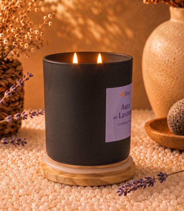 Vela Aromática 2 Mechas | Aura de Lavanda 400gr.  | Bienah