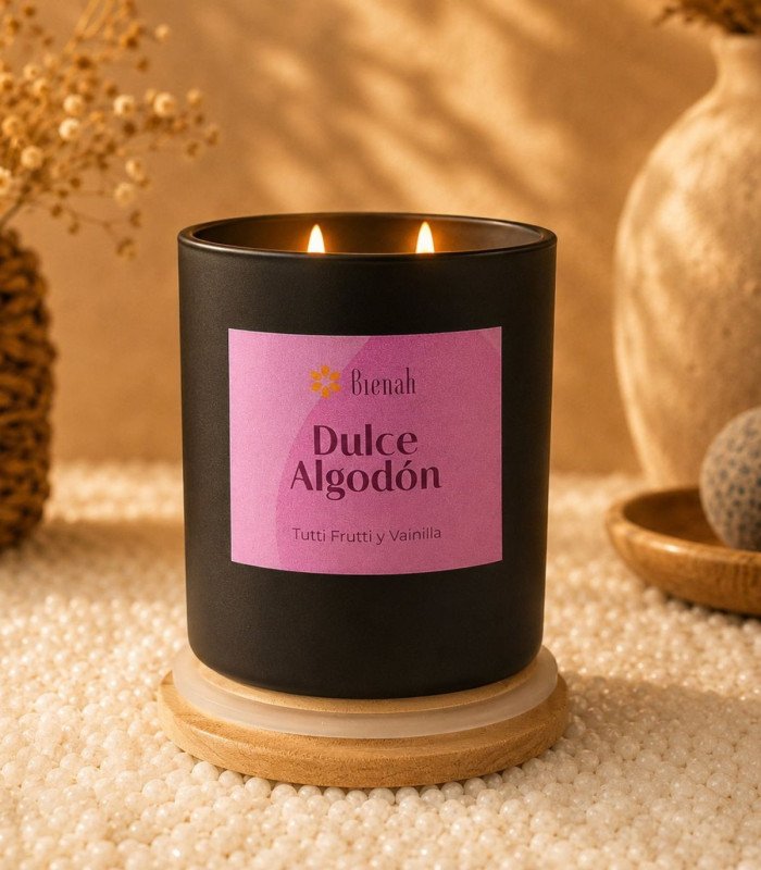 Vela Aromática | Dulce Algodón | Tutti Frutti Vainilla | Bienah
